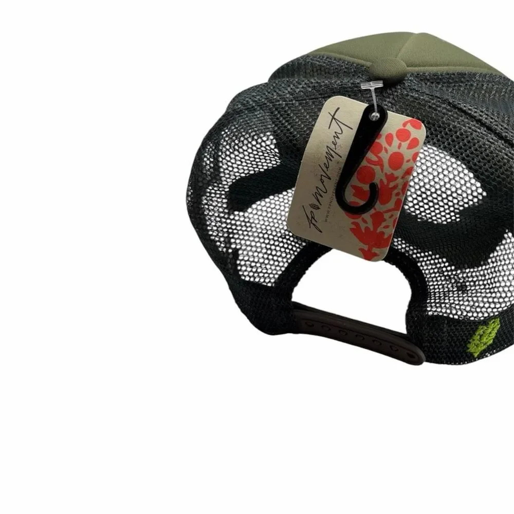 Brand New FP Free People Movement Olive Green Free Running Trucker Mesh Cap Hat - Picture 2 of 2